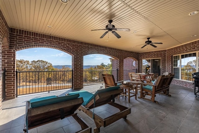 view of patio / terrace with ceiling fan