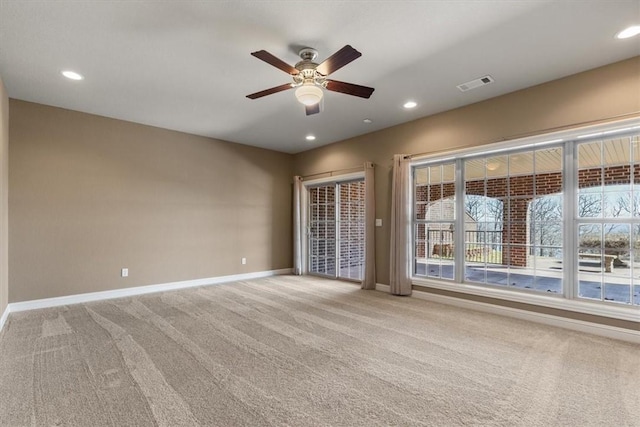 14600 S Mountain, Lowell, AR 72745 - spare room with light colored carpet, ceiling fan, baseboards, and recessed lighting