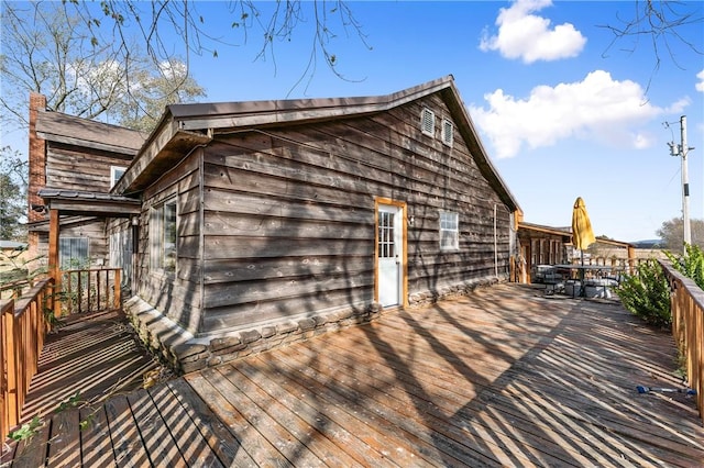 18405 Rheas Community Rd, Lincoln, AR 72744 - wooden deck with outdoor dining area