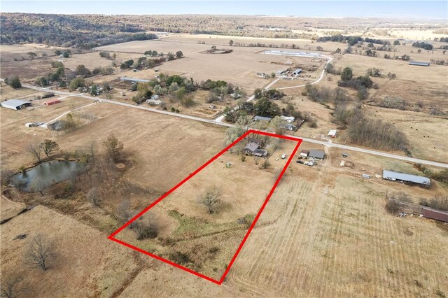 18405 Rheas Community Rd, Lincoln, AR 72744 - overview of rural landscape featuring property parcel outlined