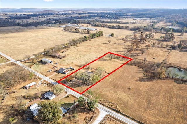 18405 Rheas Community Rd, Lincoln, AR 72744 - aerial overview of property's location with rural landscape and property parcel outlined