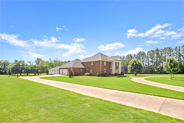 view of front of house with a front yard