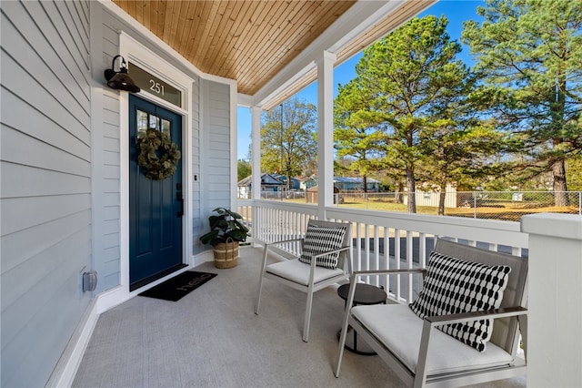 view of patio / terrace with a porch