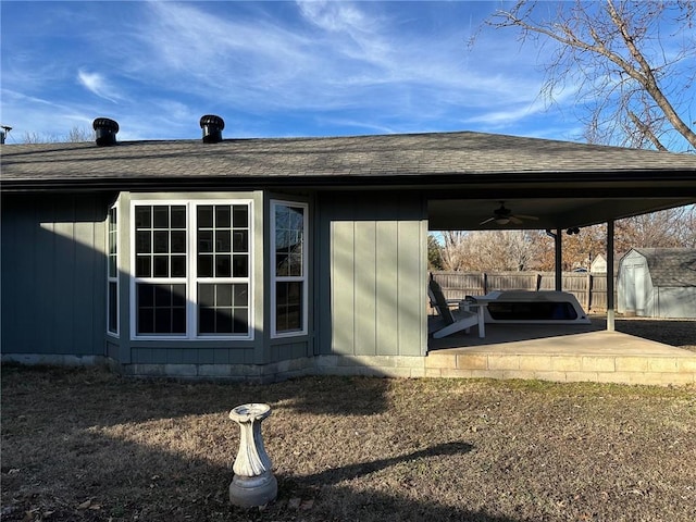 exterior space featuring a patio area and ceiling fan