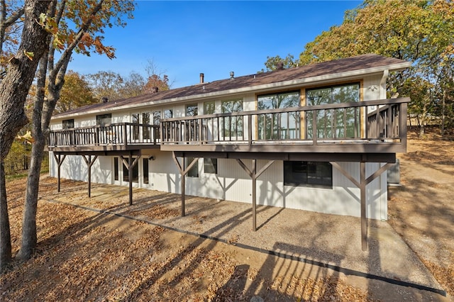 view of front facade with a deck