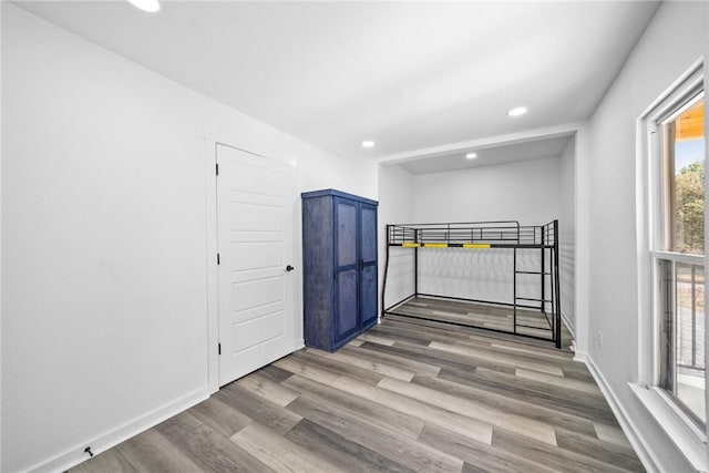 spare room with hardwood / wood-style floors