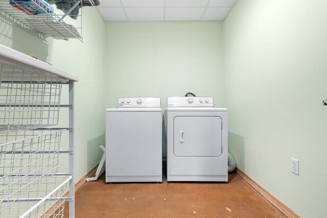 laundry area featuring independent washer and dryer