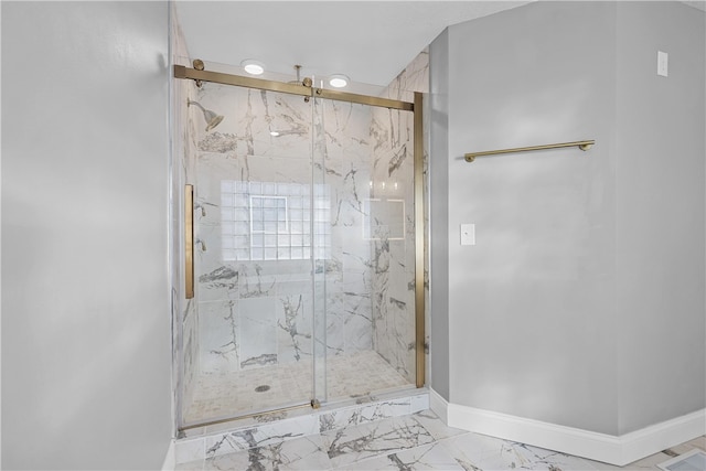 bathroom with an enclosed shower