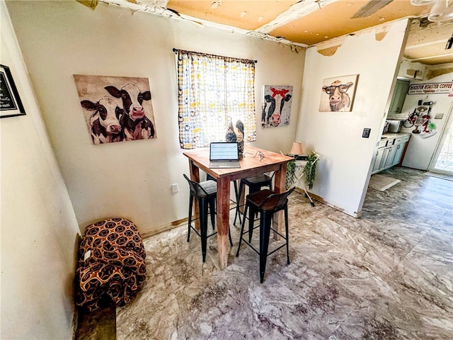 view of dining room