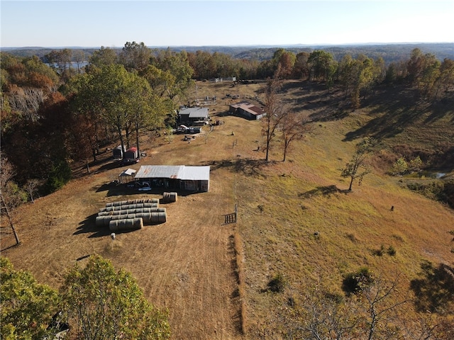 aerial view with a rural view