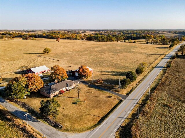 bird's eye view featuring a rural view