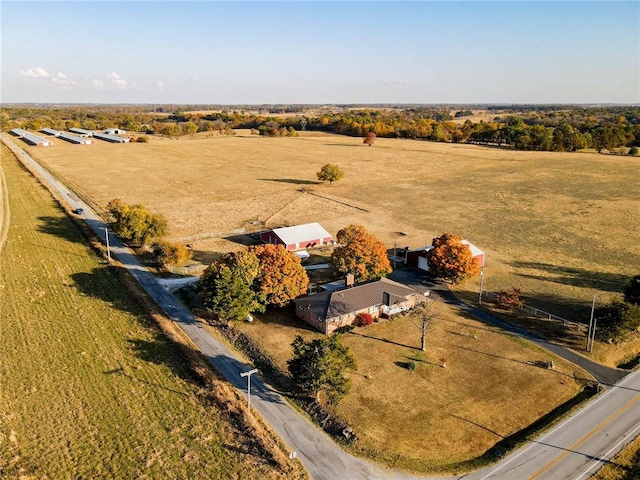 drone / aerial view featuring a rural view