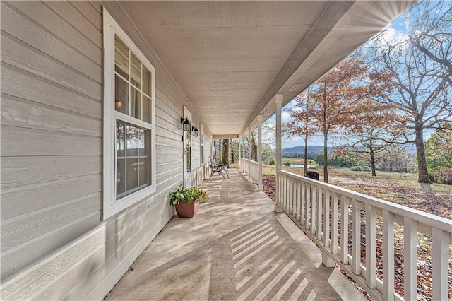 wooden deck featuring a porch