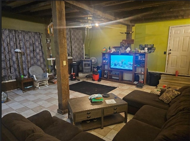 view of tiled living room