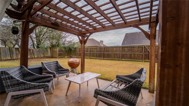 view of patio / terrace with a pergola