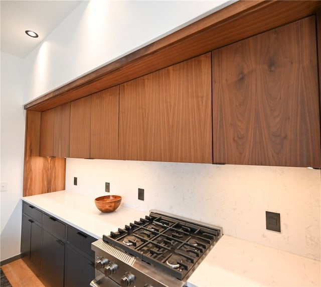 kitchen with stainless steel stove