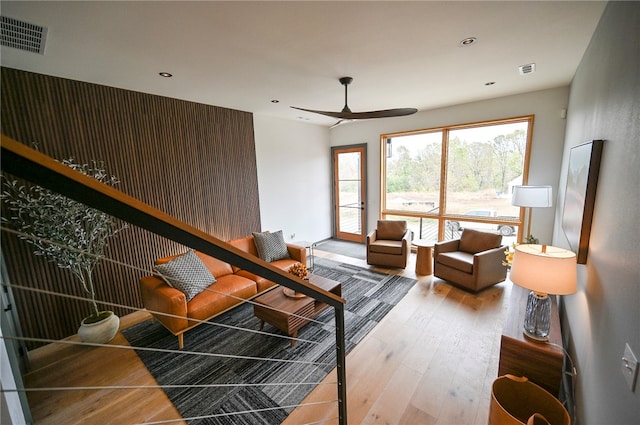 living room featuring light hardwood / wood-style flooring