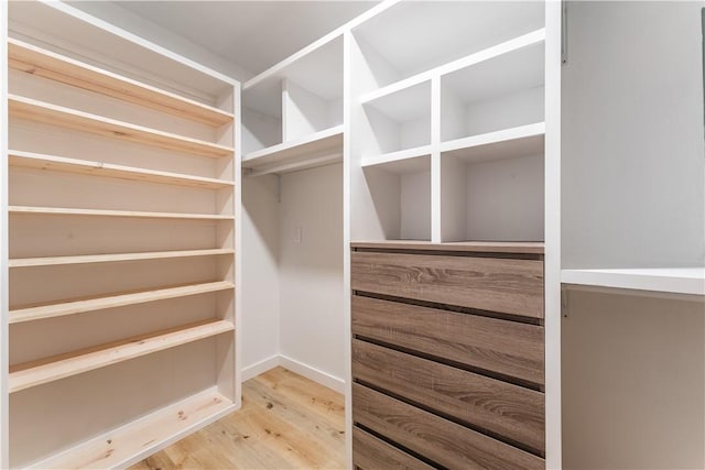 spacious closet with wood finished floors