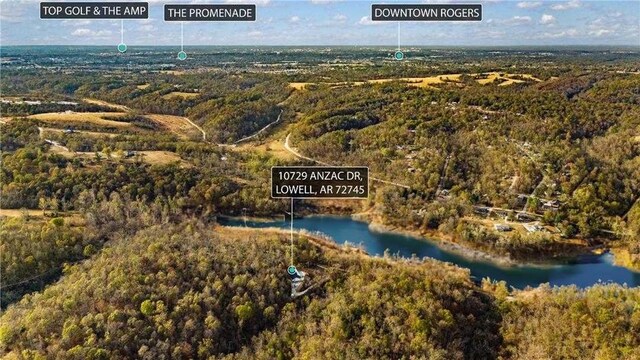 10729 Anzac Dr, Lowell, AR 72745 - view of property location featuring a nearby body of water and a heavily wooded area
