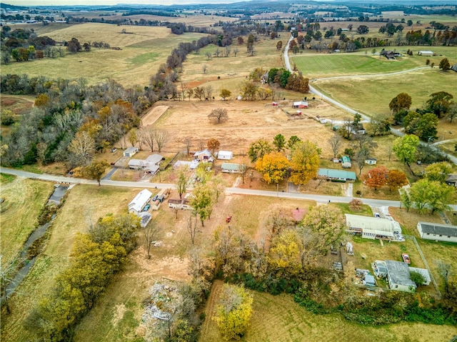 aerial view with a rural view