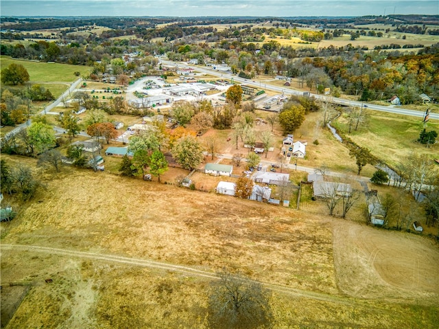 aerial view featuring a rural view