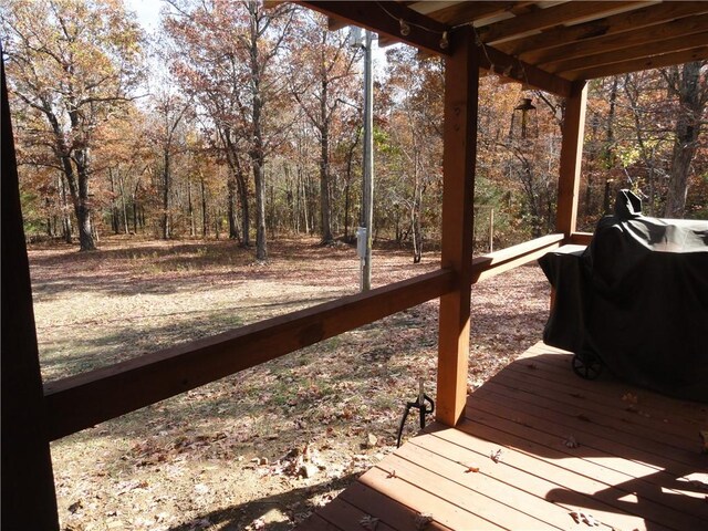 305 Deer Run Rd, Leslie, AR 72645 - deck with a view of trees