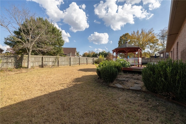 view of yard with a gazebo