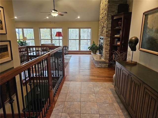 hallway featuring light wood-type flooring