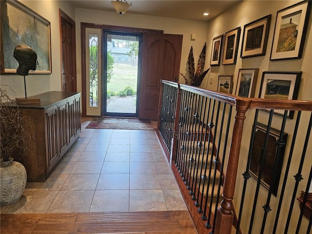 view of tiled foyer entrance