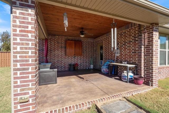1303 NW Hermanus St, Bentonville, AR 72712 - view of patio featuring a ceiling fan
