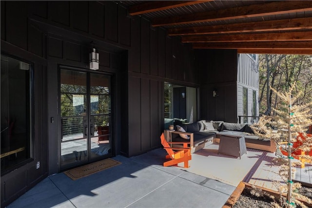 514 N Vinson Ave, Fayetteville, AR 72701 - view of patio / terrace featuring an outdoor hangout area and french doors