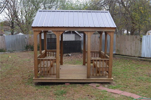 deck with a gazebo