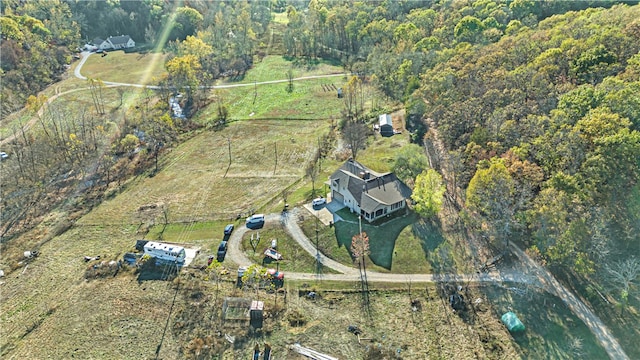 bird's eye view featuring a rural view