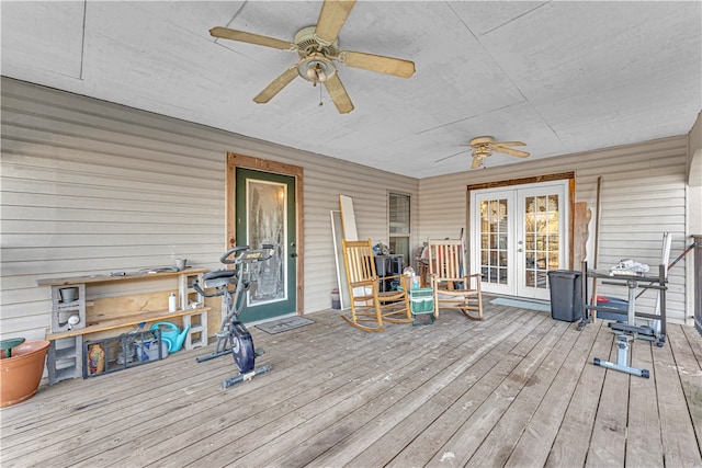 deck featuring french doors