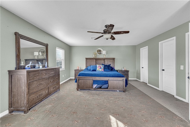 bedroom featuring ceiling fan