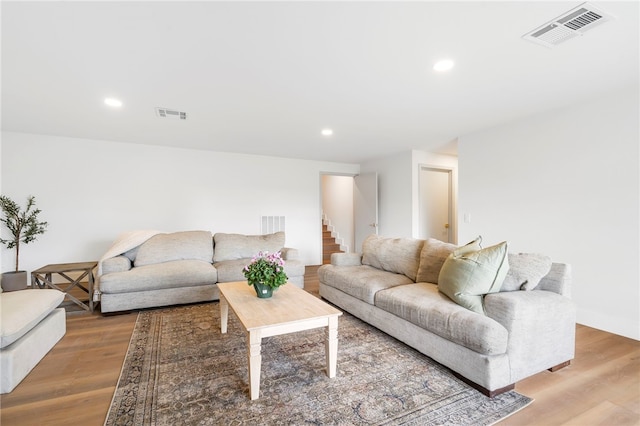 living room featuring hardwood / wood-style flooring