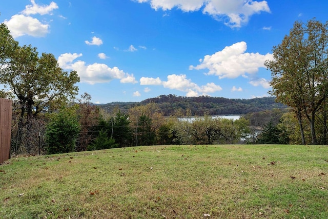 mountain view featuring a water view