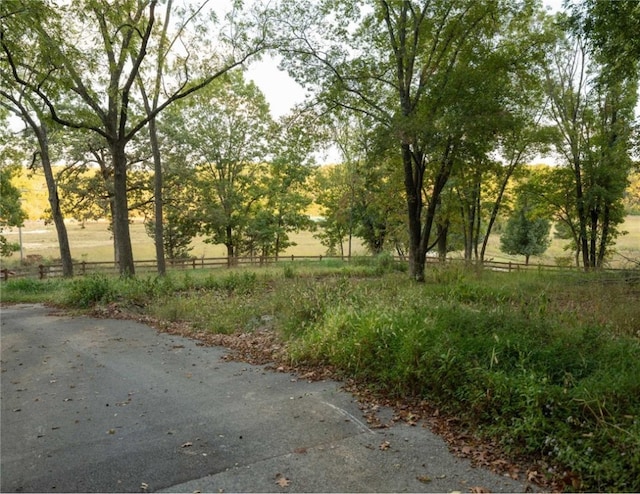 view of road featuring a rural view