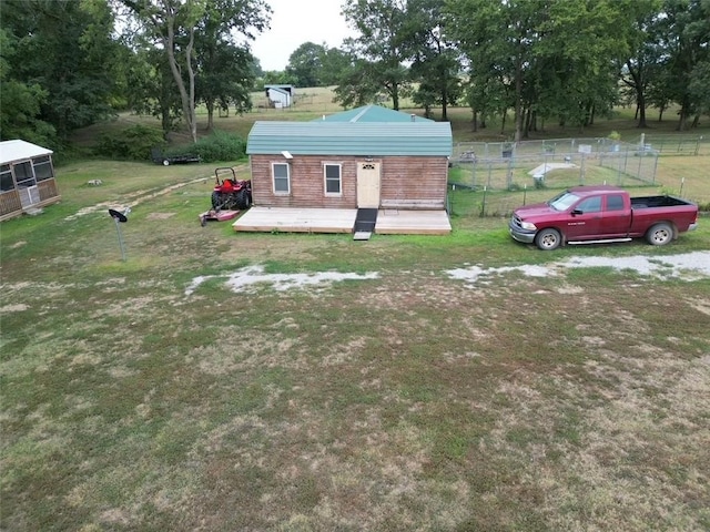 9786 Eldson Dr, Decatur, AR 72722 - view of side of home with a deck and view of wooded area