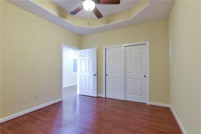 180 Grace Chapel Unit 107, Blue Eye, MO 65611 - unfurnished bedroom featuring wood finished floors, electric panel, baseboards, and a closet