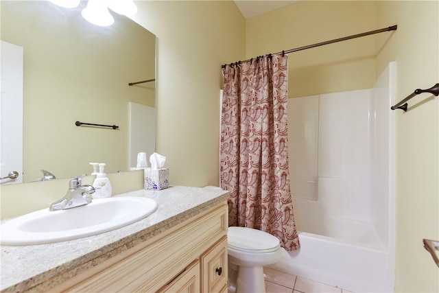 180 Grace Chapel Unit 107, Blue Eye, MO 65611 - full bathroom featuring tile patterned flooring, vanity, shower / bath combo with shower curtain, and toilet