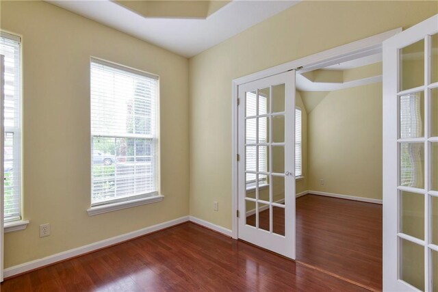 180 Grace Chapel Unit 107, Blue Eye, MO 65611 - unfurnished room featuring dark hardwood / wood-style floors and french doors