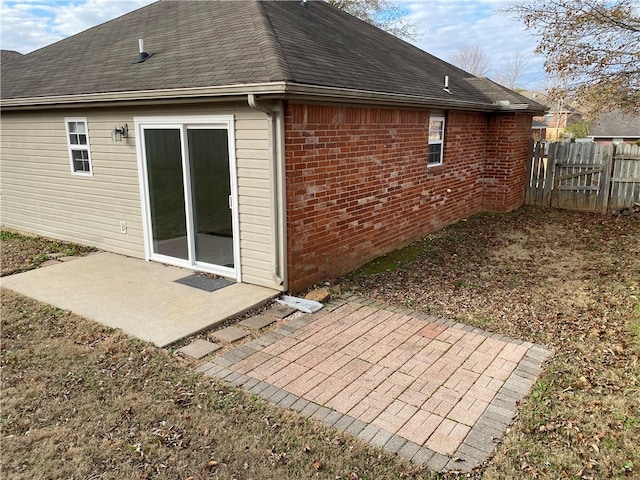 rear view of house with a patio area