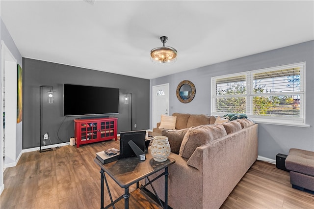 living room featuring hardwood / wood-style floors