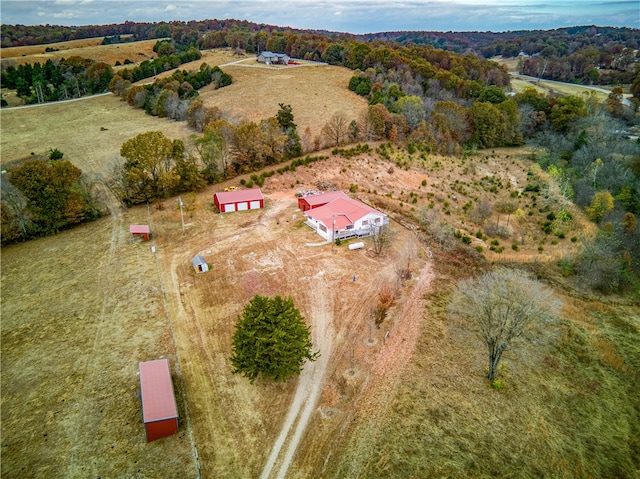 aerial view featuring a rural view