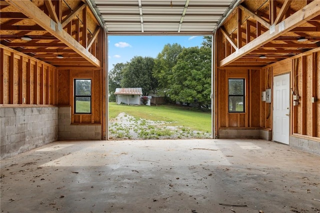 view of garage