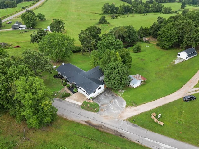 bird's eye view featuring a rural view