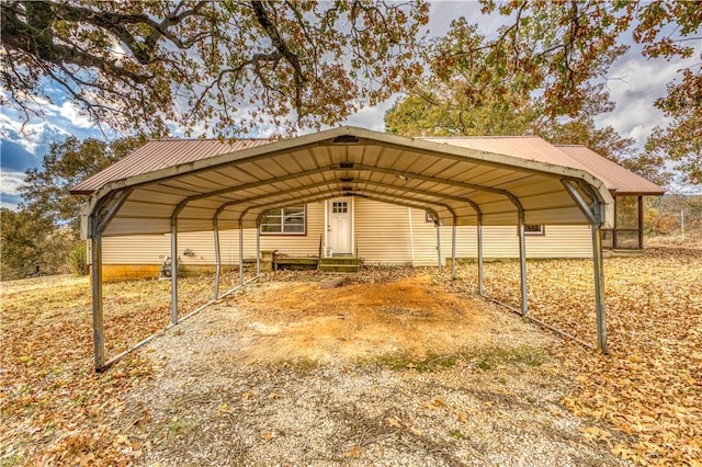 view of car parking featuring a carport