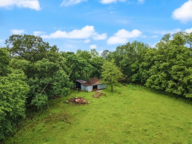 view of yard featuring an outdoor structure