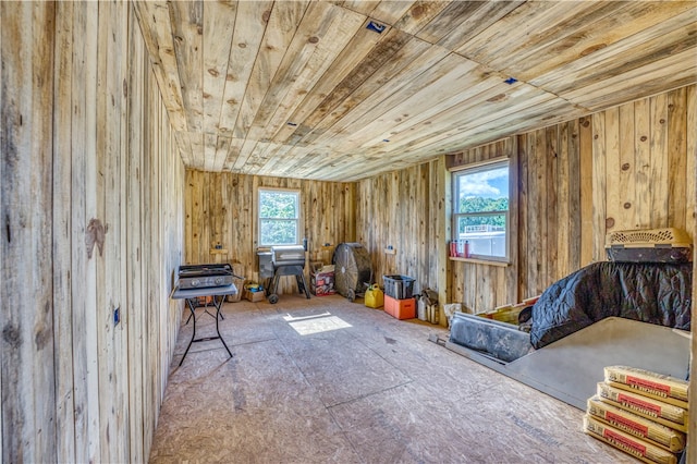 misc room with wood ceiling